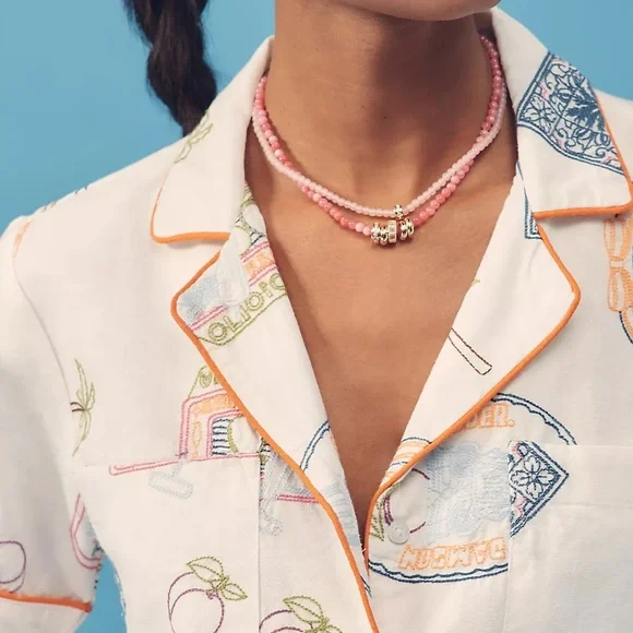 Damson Madder White Chlo Linen-Blend Embroidered Buttondown Shirt US 2 NWT - Picture 14 of 16